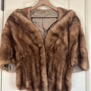 Vintage Mink Stole, 1950's, lined and monogramed